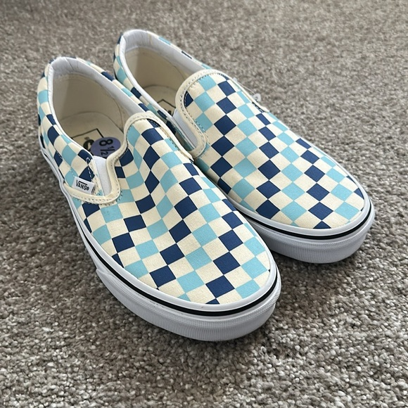 Vans Women’s Checkerboard Slip-On Shoes - Blue & White - Picture 5 of 6